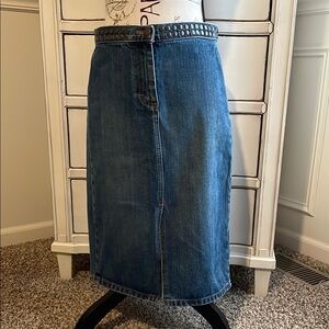 Vintage J. Crew Jean Pencil Skirt-Brass
Studded Waist